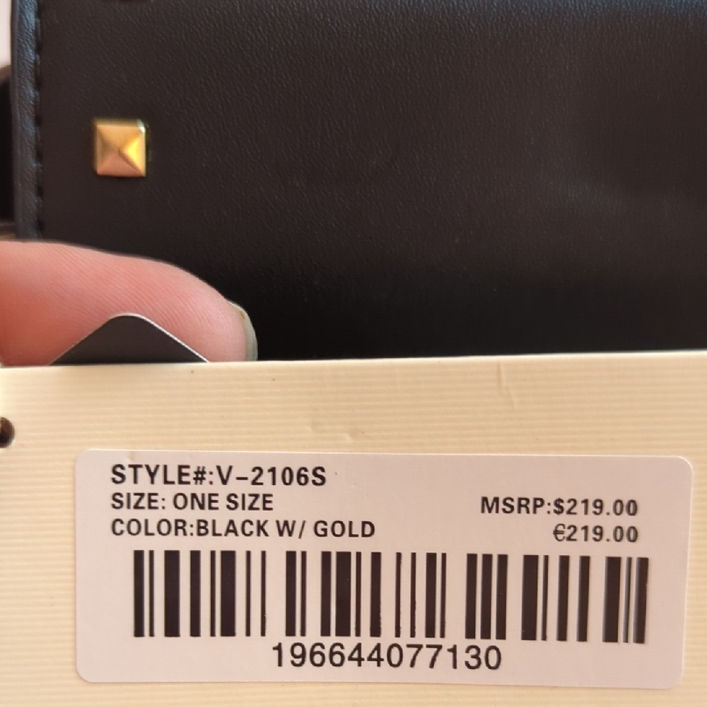 Valentino Orlandi Black Crossbody Bag with Gold Studs and Logo - Picture 5 of 7